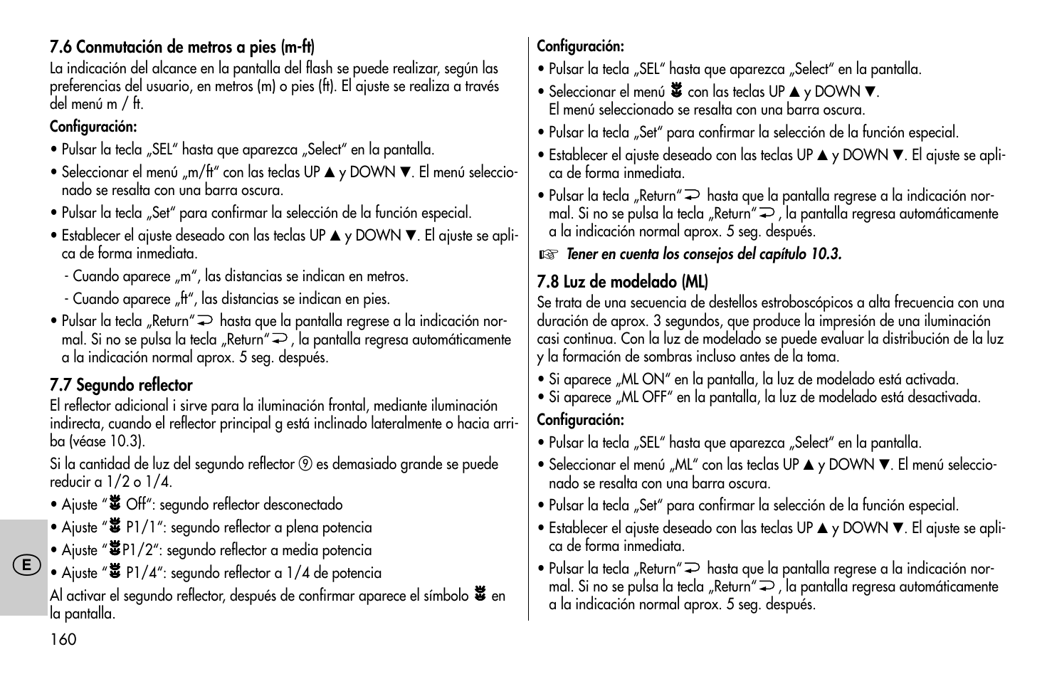 Metz MECABLITZ 58 AF-1 digital Sony User Manual | Page 160 / 182