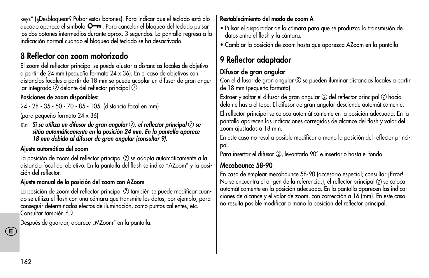 Metz MECABLITZ 58 AF-1 digital Sony User Manual | Page 162 / 182