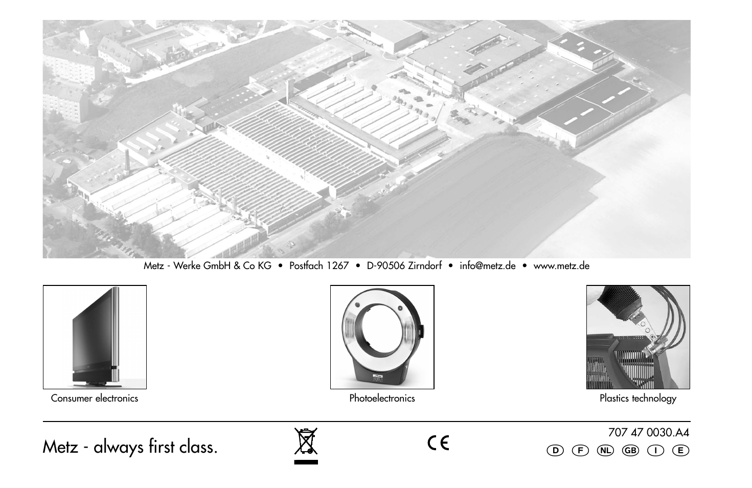 Metz - always first class | Metz MECABLITZ 58 AF-1 digital Sony User Manual | Page 182 / 182