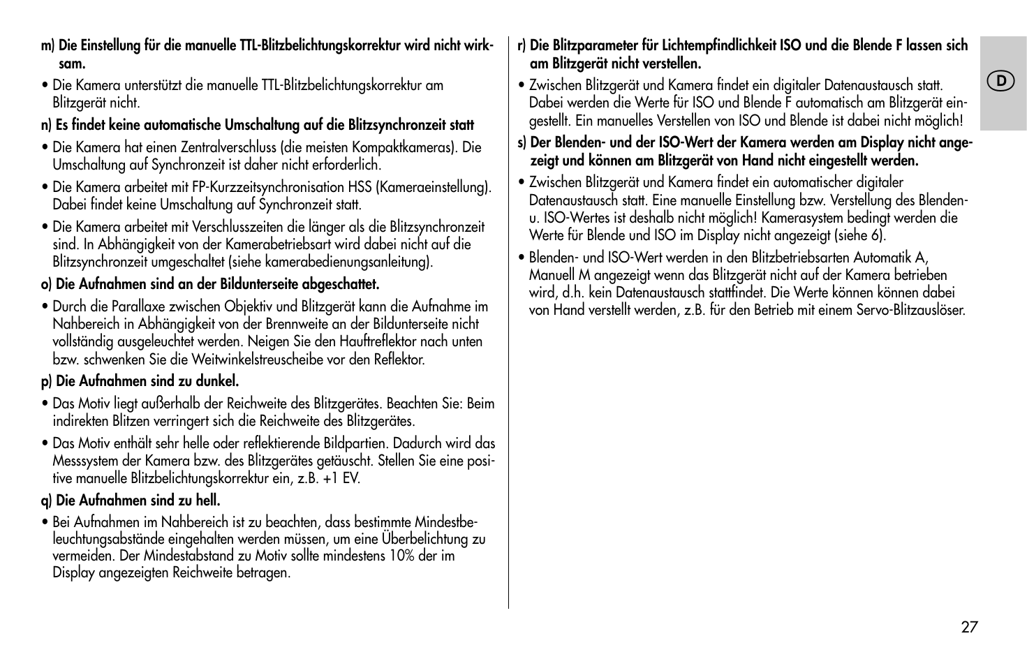 Metz MECABLITZ 58 AF-1 digital Sony User Manual | Page 27 / 182