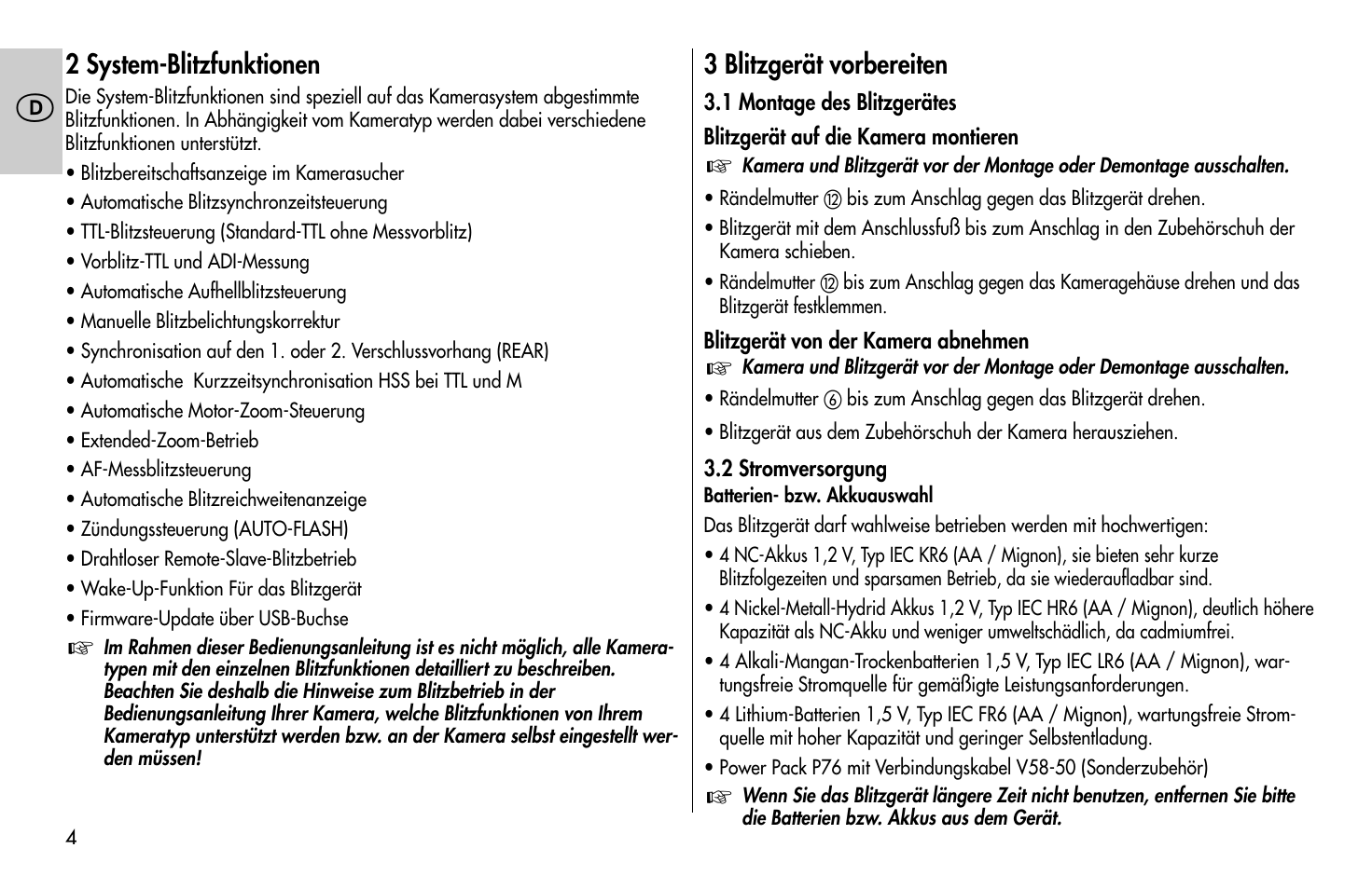 Metz MECABLITZ 58 AF-1 digital Sony User Manual | Page 4 / 182