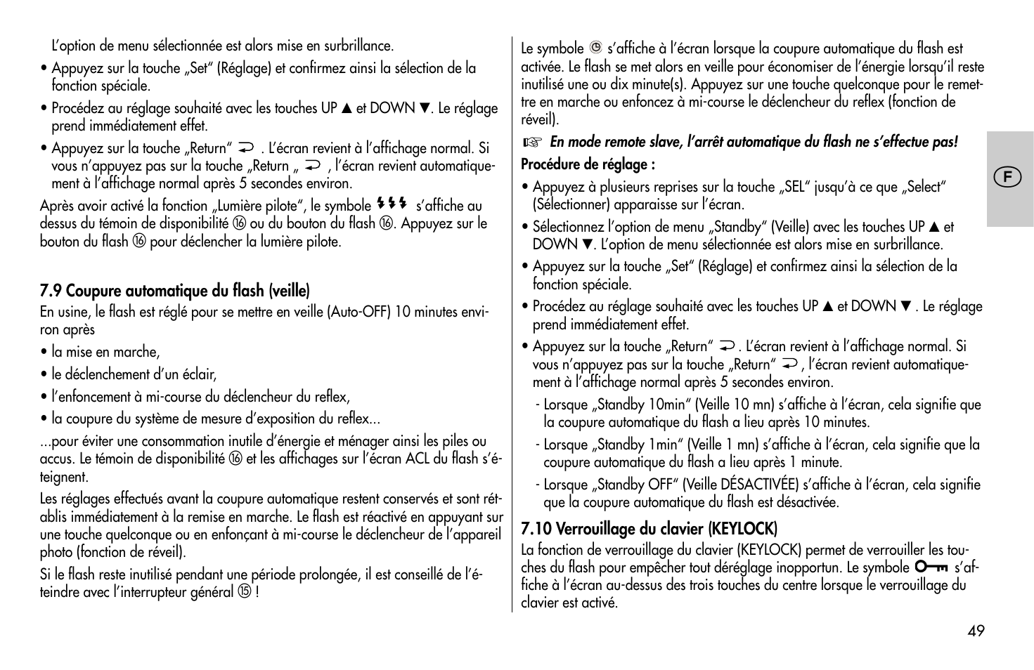 Metz MECABLITZ 58 AF-1 digital Sony User Manual | Page 49 / 182