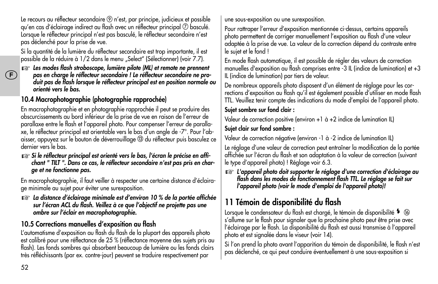 Metz MECABLITZ 58 AF-1 digital Sony User Manual | Page 52 / 182