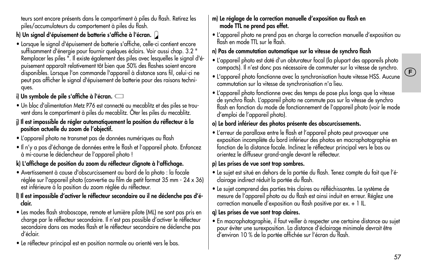 Metz MECABLITZ 58 AF-1 digital Sony User Manual | Page 57 / 182