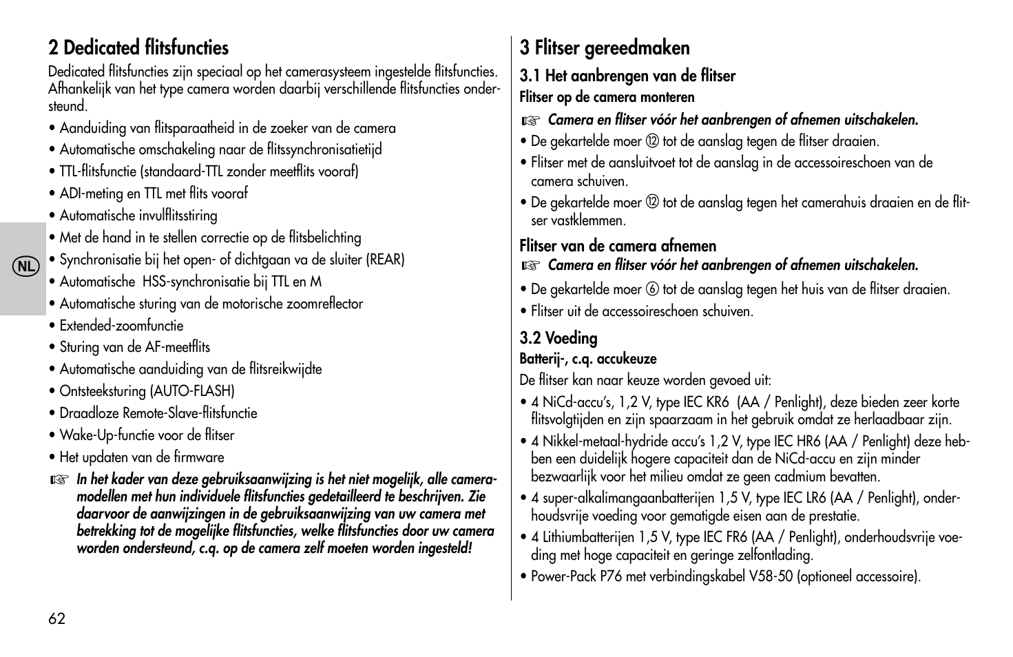 Metz MECABLITZ 58 AF-1 digital Sony User Manual | Page 62 / 182