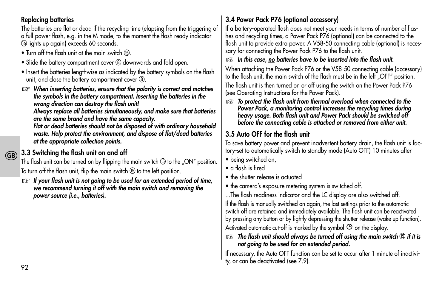 Metz MECABLITZ 58 AF-1 digital Sony User Manual | Page 92 / 182