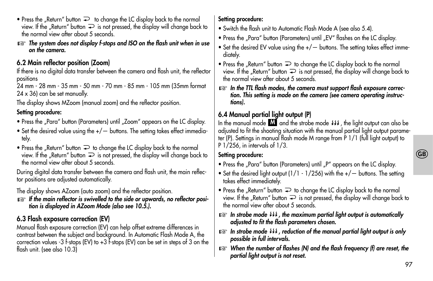 Metz MECABLITZ 58 AF-1 digital Sony User Manual | Page 97 / 182