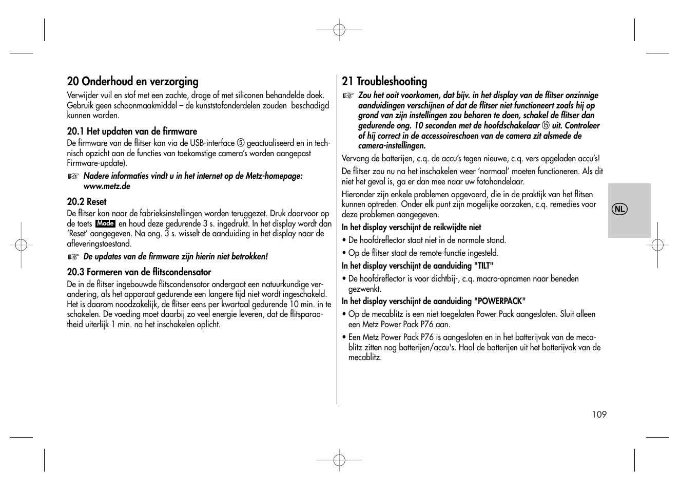 Metz MECABLITZ 58 AF-2 digital Canon User Manual | Page 109 / 230