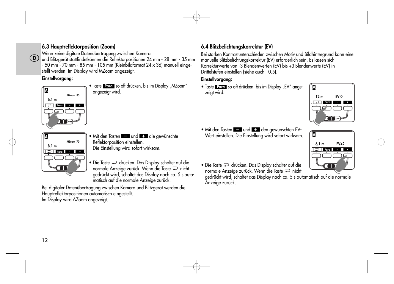 Metz MECABLITZ 58 AF-2 digital Canon User Manual | Page 12 / 230