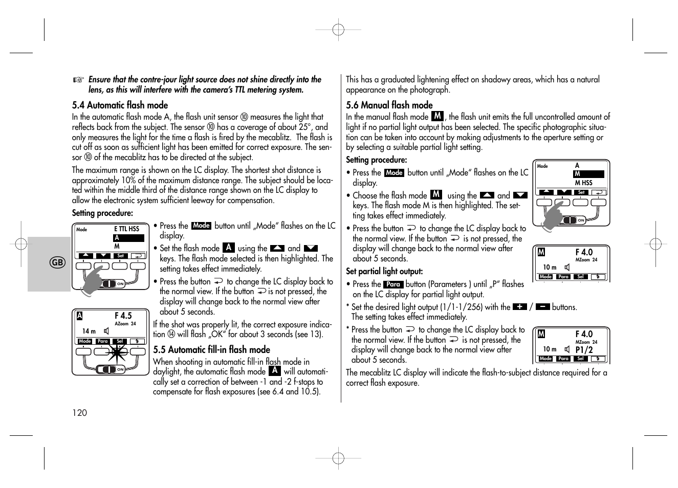 Metz MECABLITZ 58 AF-2 digital Canon User Manual | Page 120 / 230