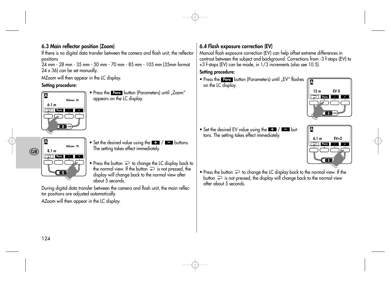 Metz MECABLITZ 58 AF-2 digital Canon User Manual | Page 124 / 230