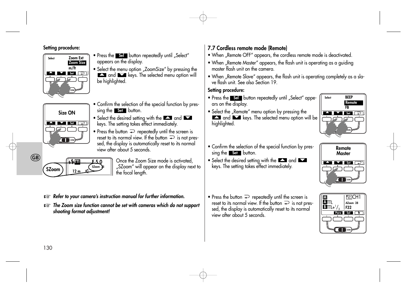 Metz MECABLITZ 58 AF-2 digital Canon User Manual | Page 130 / 230