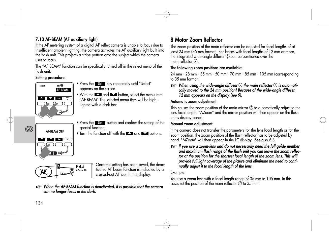 Metz MECABLITZ 58 AF-2 digital Canon User Manual | Page 134 / 230