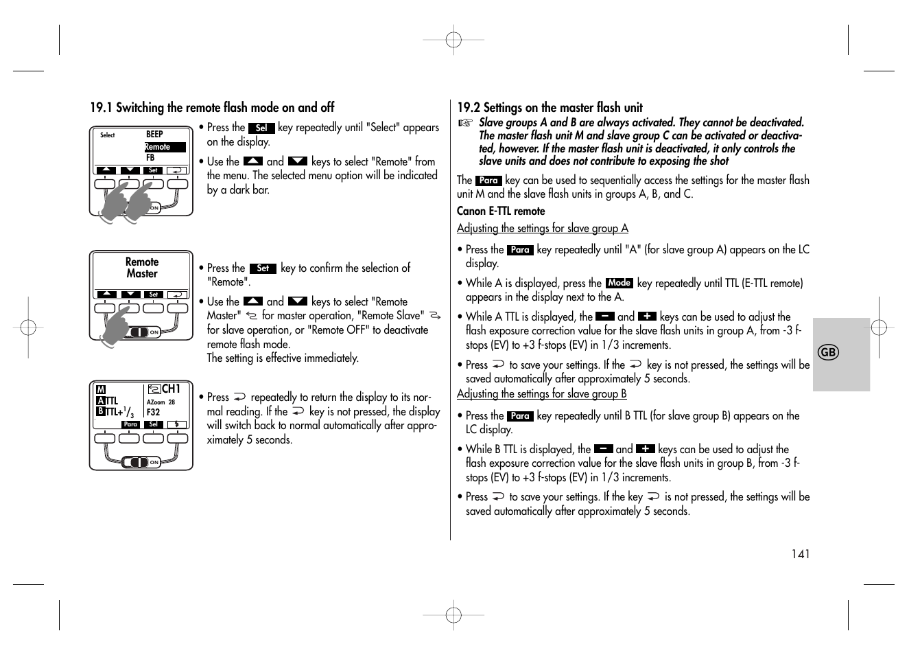 Metz MECABLITZ 58 AF-2 digital Canon User Manual | Page 141 / 230