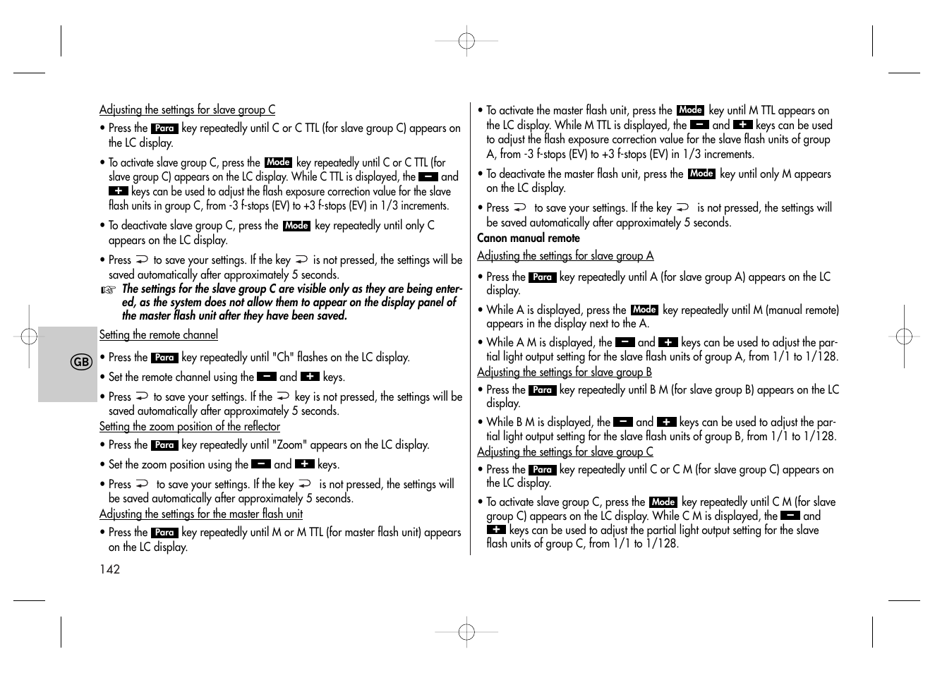 Metz MECABLITZ 58 AF-2 digital Canon User Manual | Page 142 / 230
