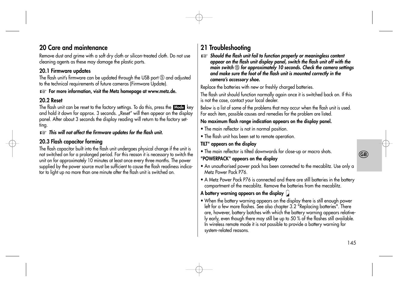 Metz MECABLITZ 58 AF-2 digital Canon User Manual | Page 145 / 230