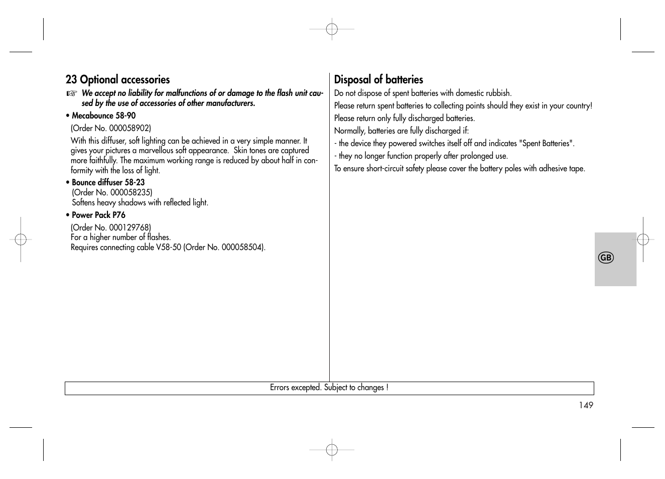 Metz MECABLITZ 58 AF-2 digital Canon User Manual | Page 149 / 230