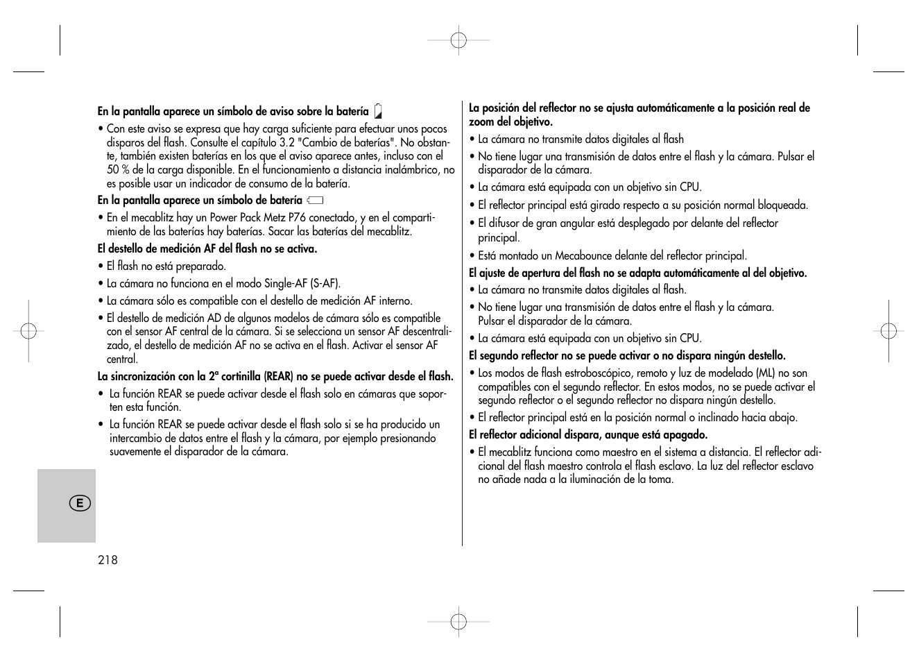 Metz MECABLITZ 58 AF-2 digital Canon User Manual | Page 218 / 230