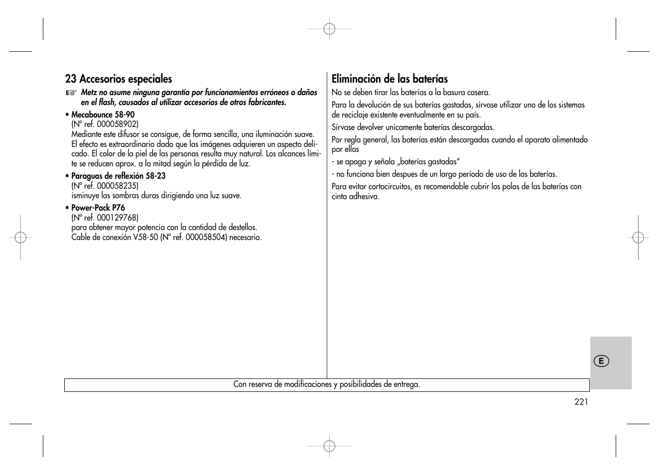 Metz MECABLITZ 58 AF-2 digital Canon User Manual | Page 221 / 230