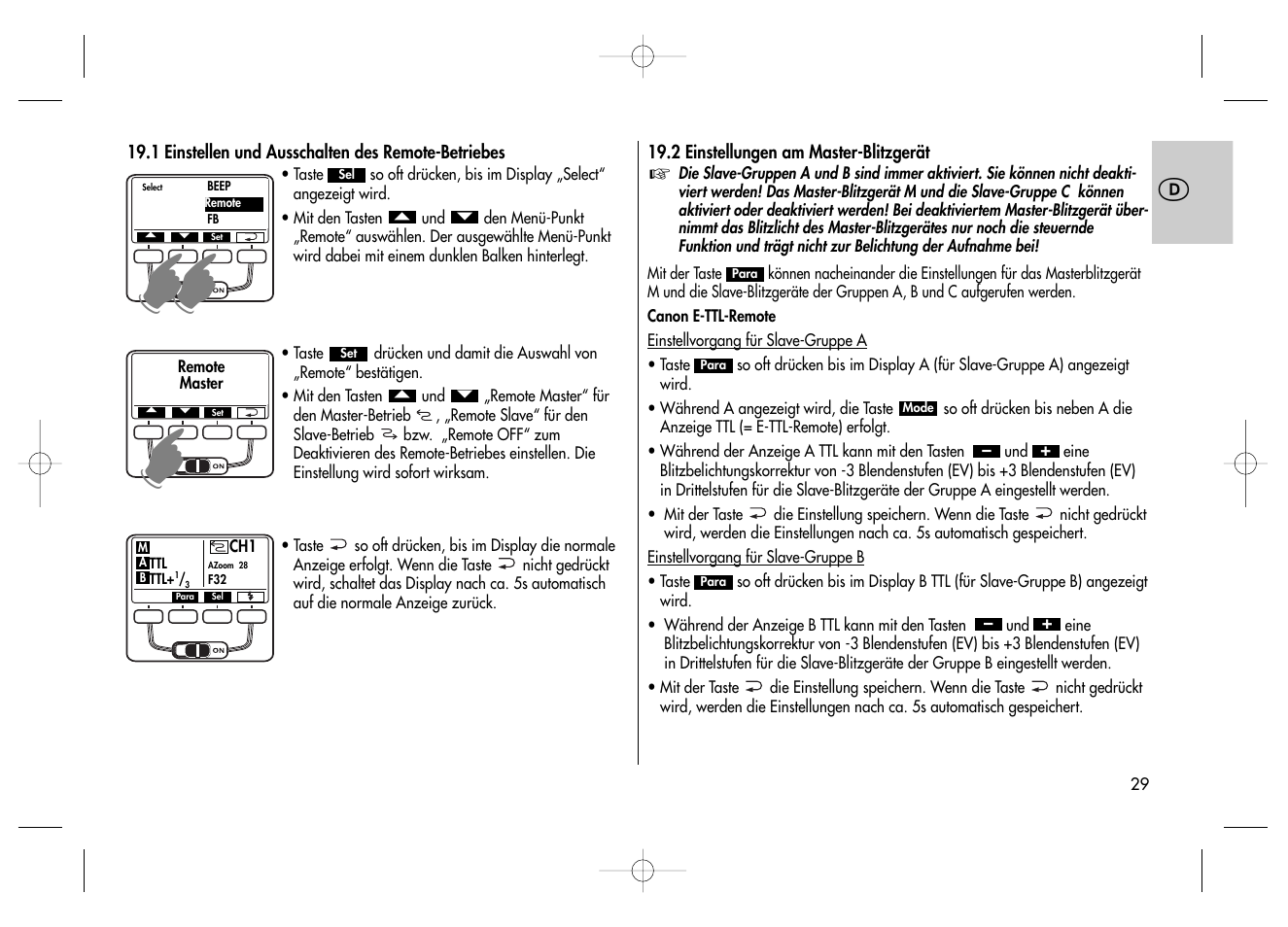 Metz MECABLITZ 58 AF-2 digital Canon User Manual | Page 29 / 230