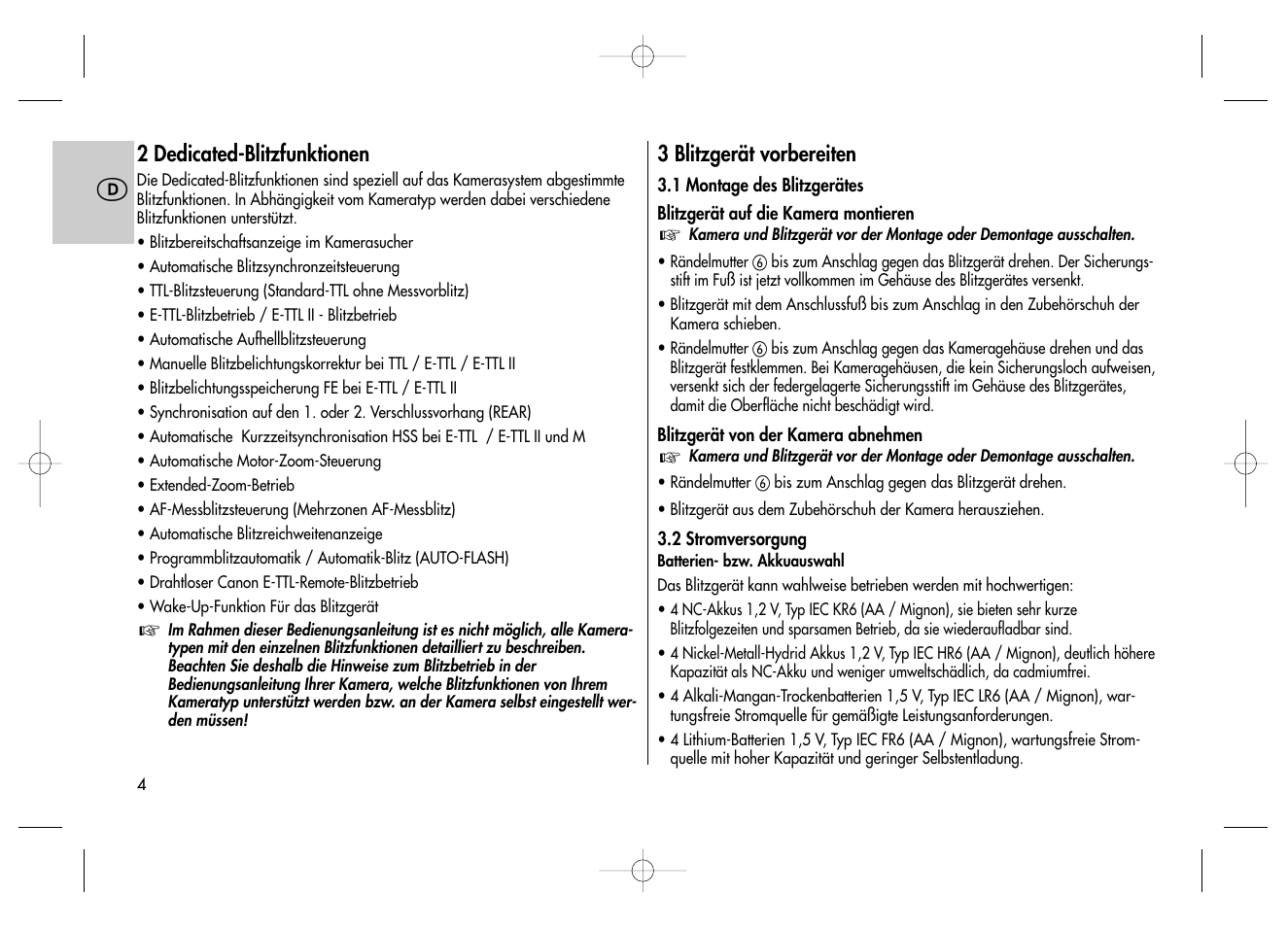 Metz MECABLITZ 58 AF-2 digital Canon User Manual | Page 4 / 230