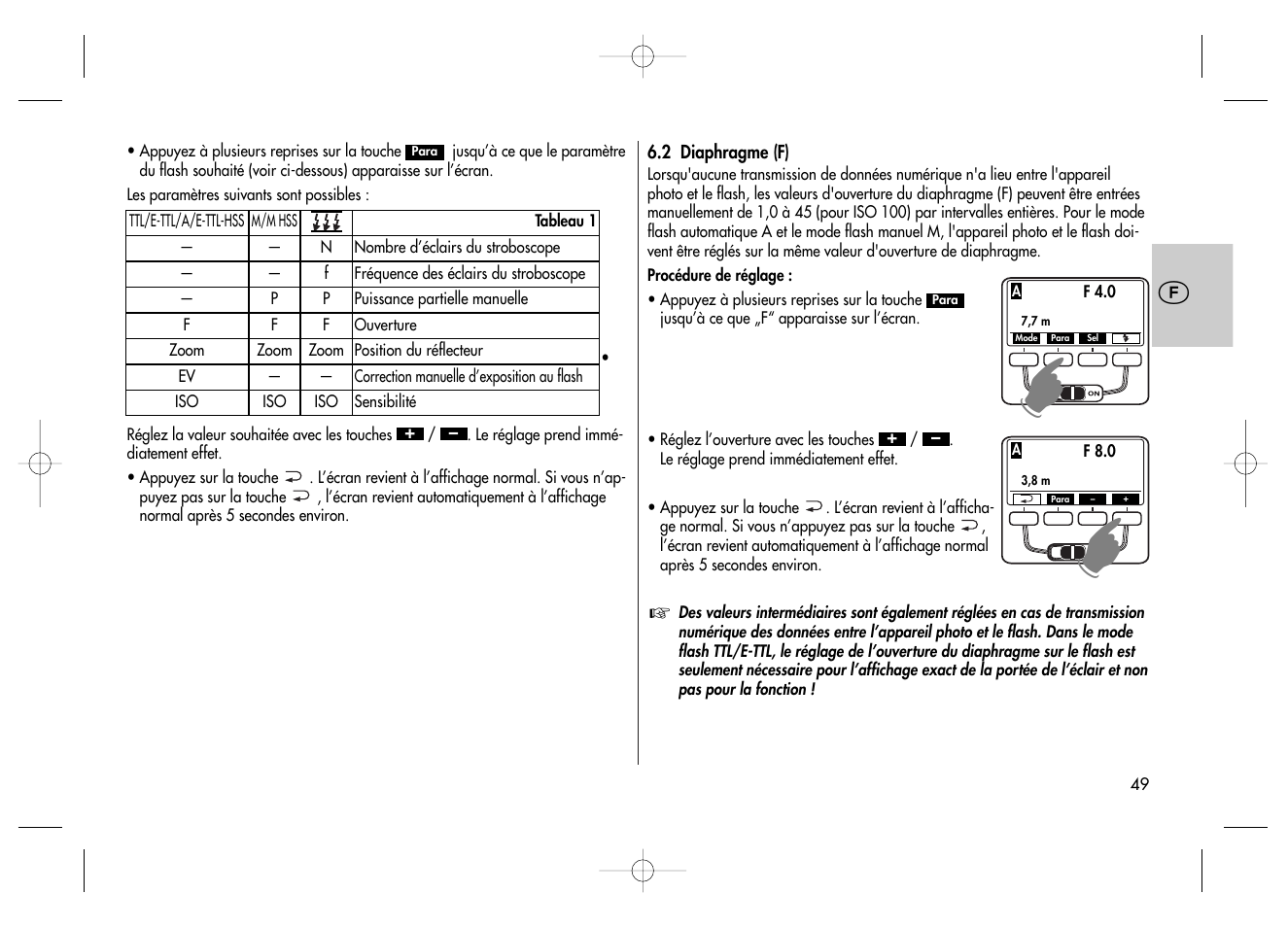 Metz MECABLITZ 58 AF-2 digital Canon User Manual | Page 49 / 230
