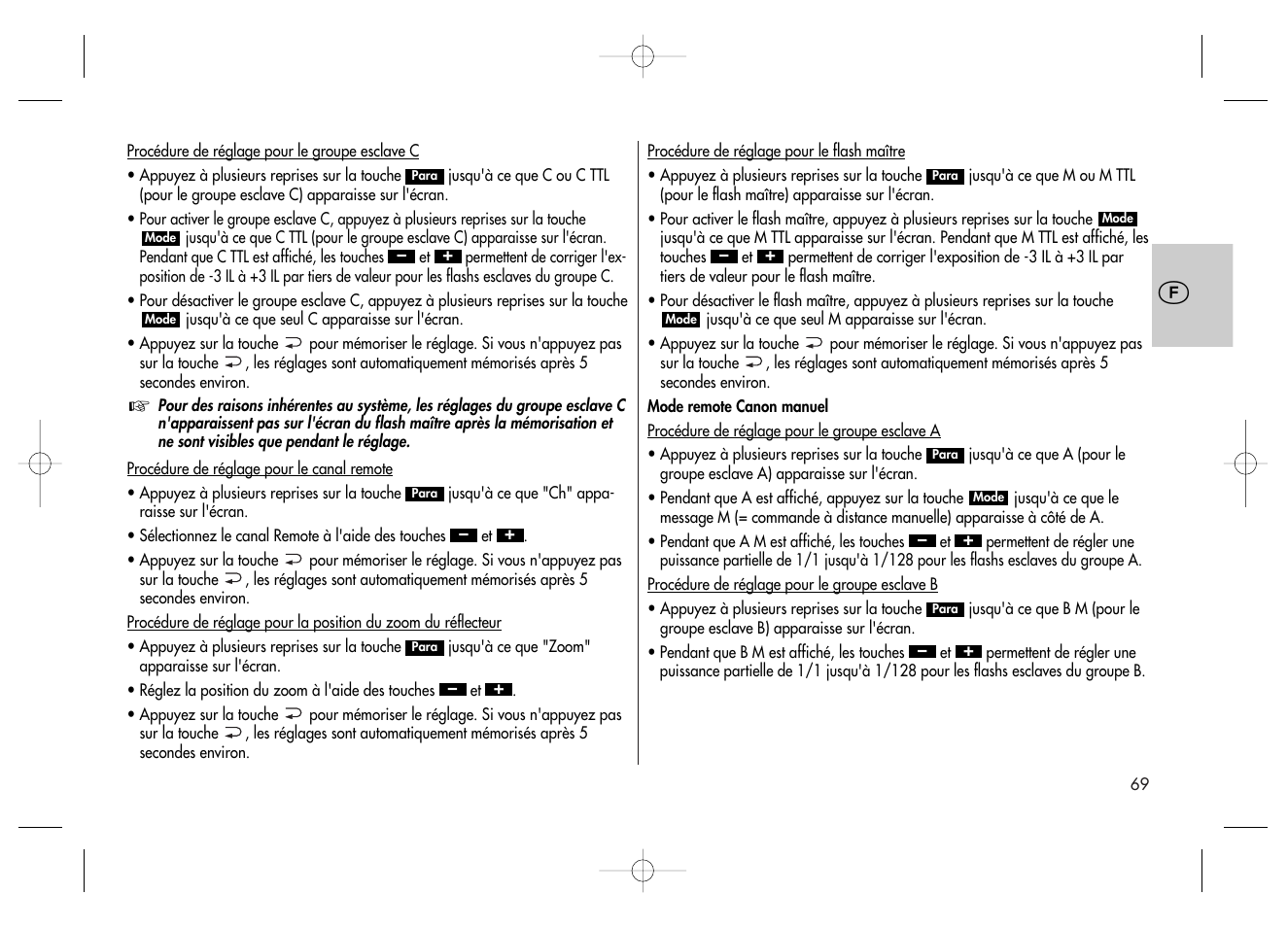 Metz MECABLITZ 58 AF-2 digital Canon User Manual | Page 69 / 230