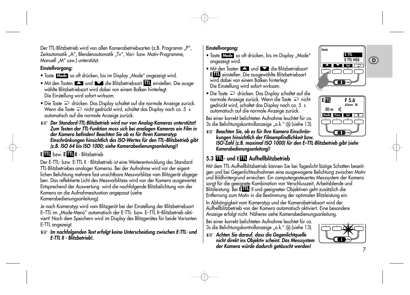 Metz MECABLITZ 58 AF-2 digital Canon User Manual | Page 7 / 230