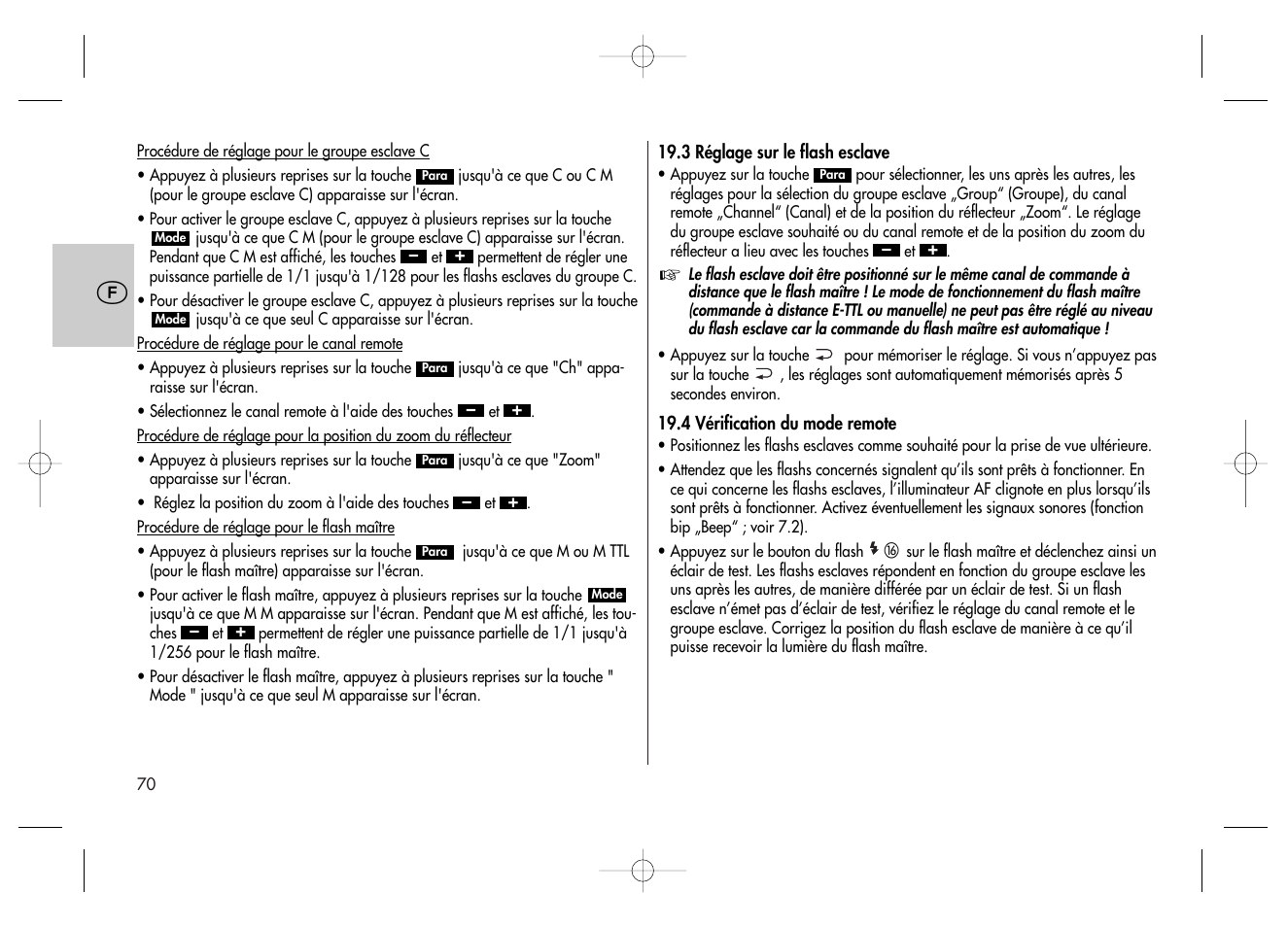 Metz MECABLITZ 58 AF-2 digital Canon User Manual | Page 70 / 230