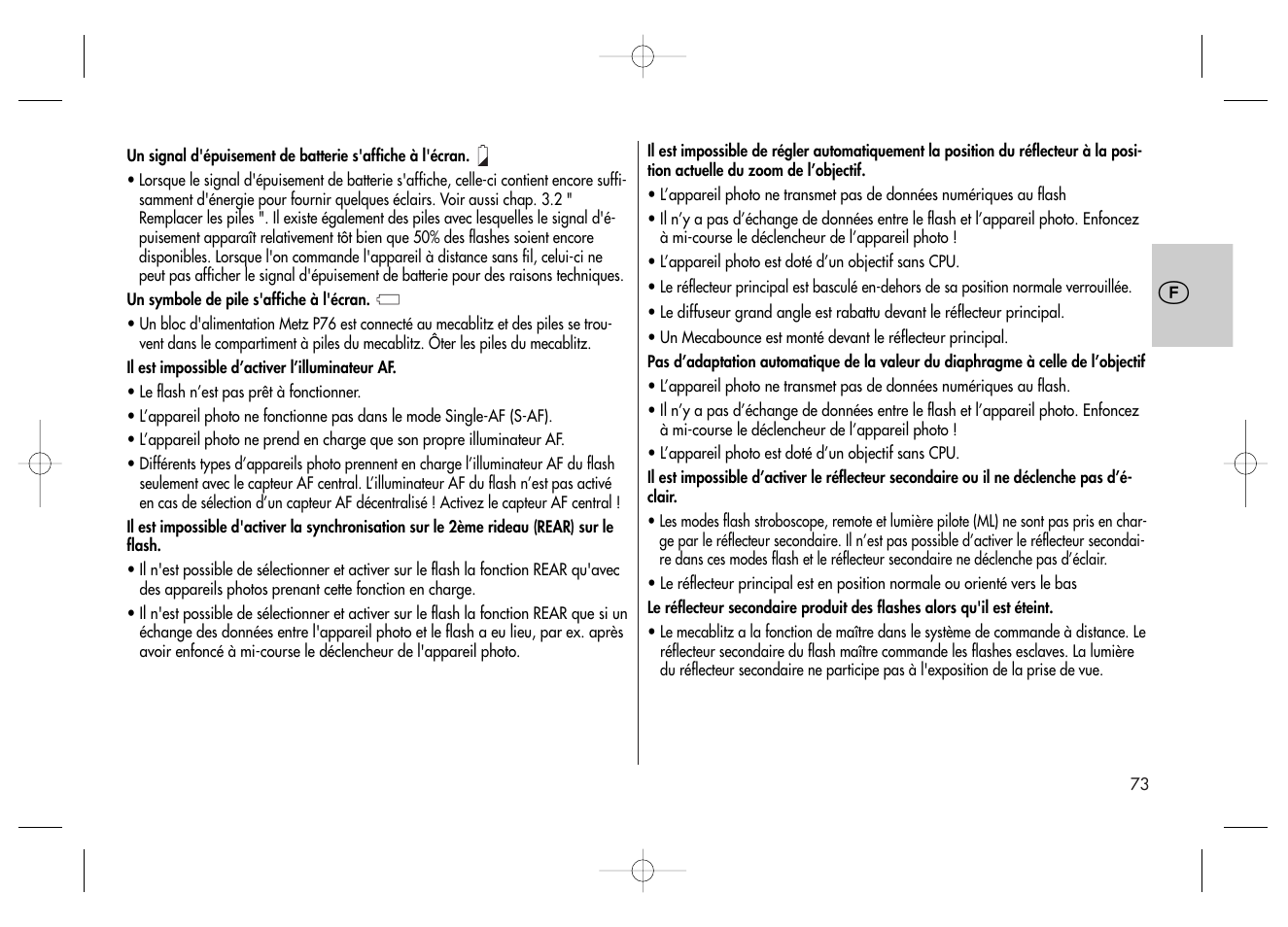 Metz MECABLITZ 58 AF-2 digital Canon User Manual | Page 73 / 230