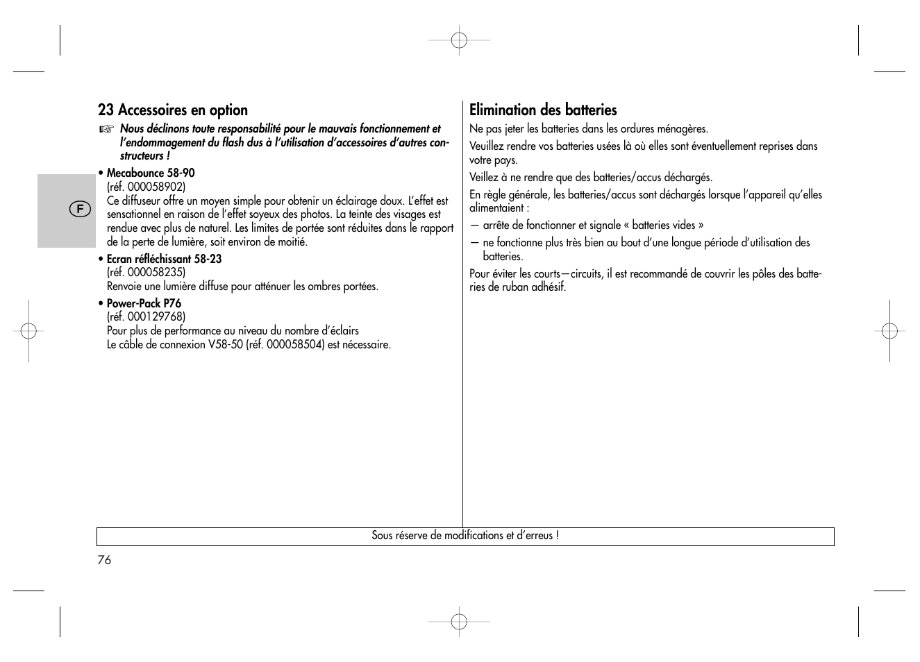 Metz MECABLITZ 58 AF-2 digital Canon User Manual | Page 76 / 230