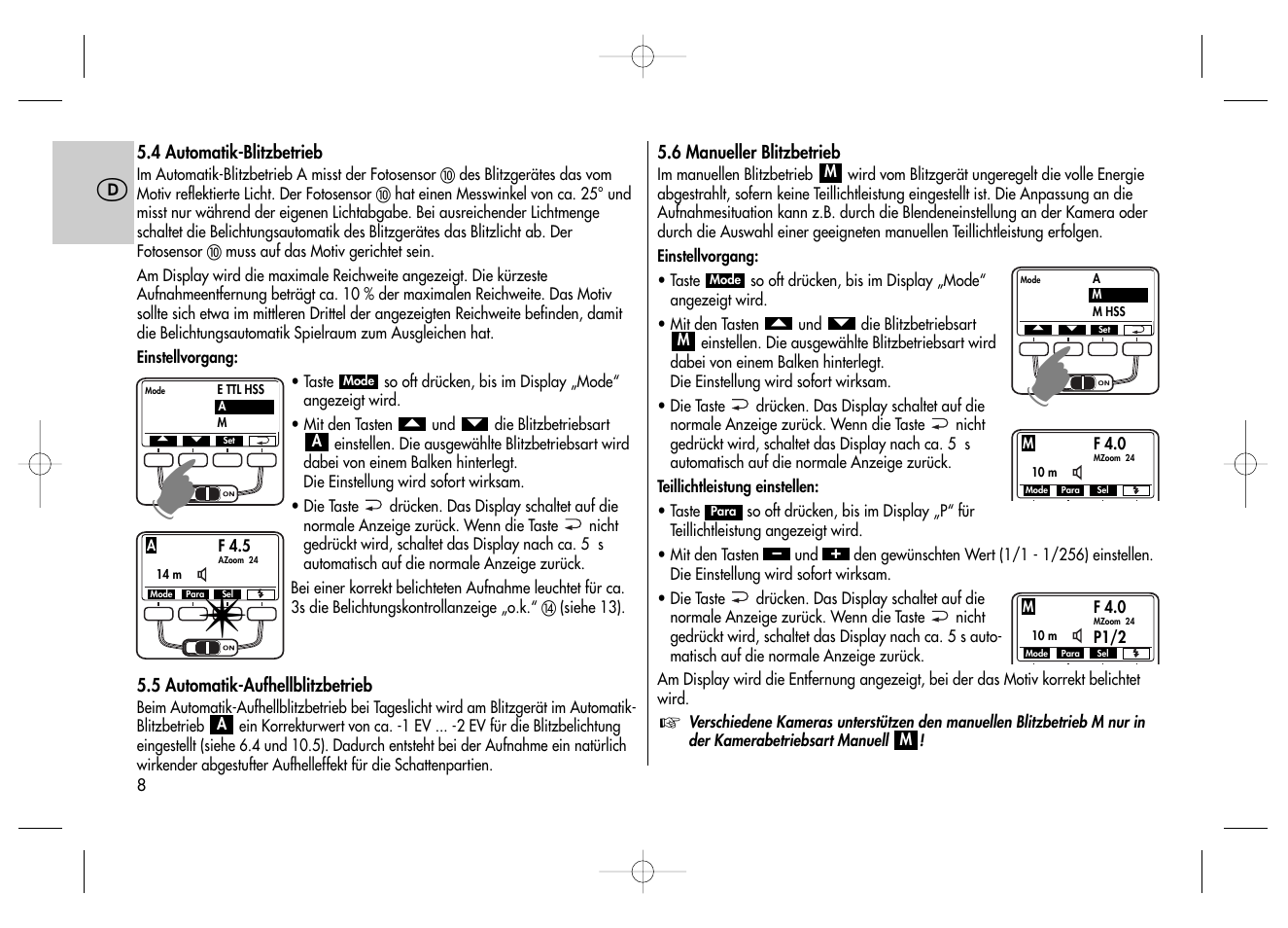 Metz MECABLITZ 58 AF-2 digital Canon User Manual | Page 8 / 230