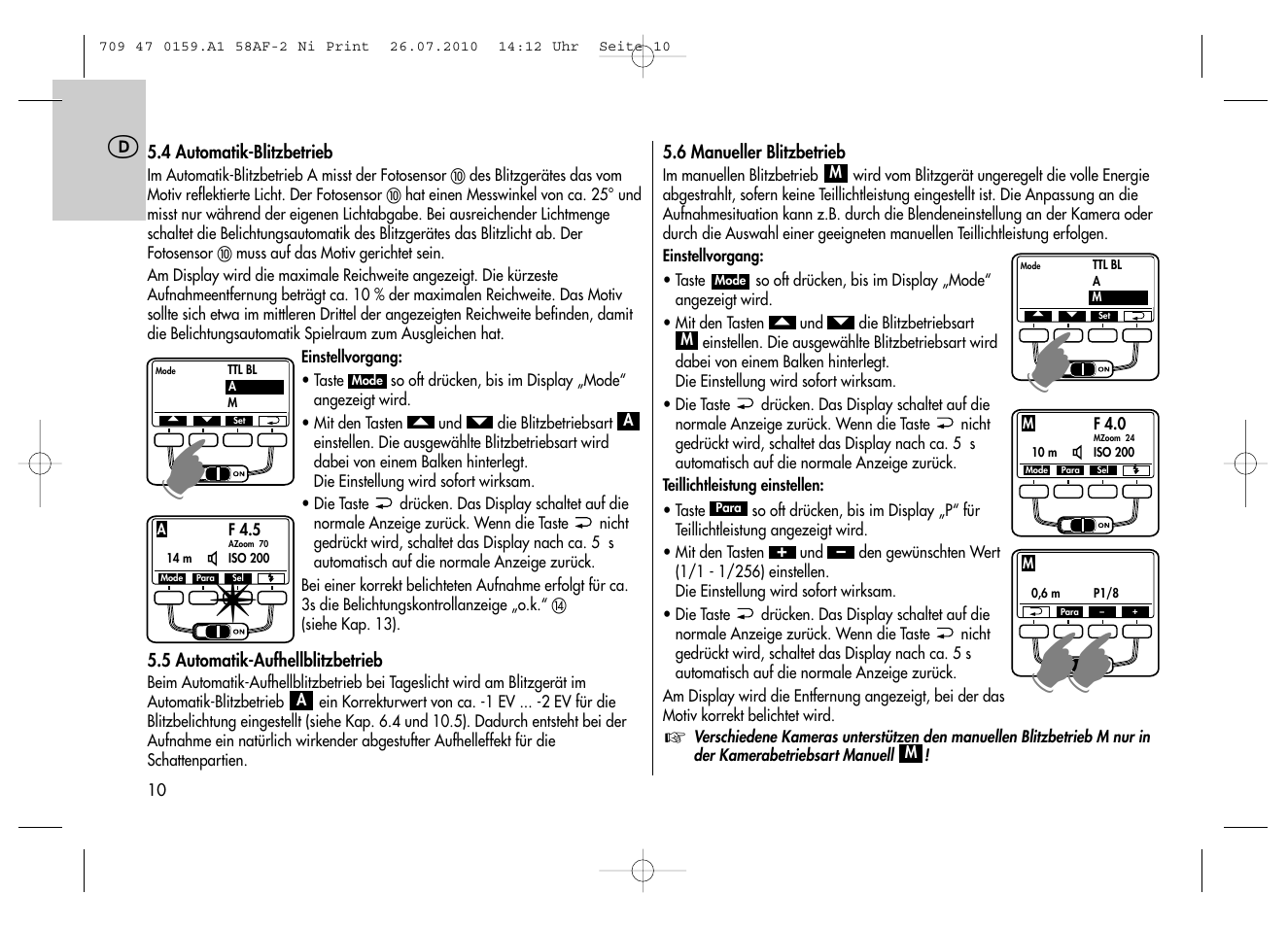 Metz MECABLITZ 58 AF-2 digital Nikon User Manual | Page 10 / 230