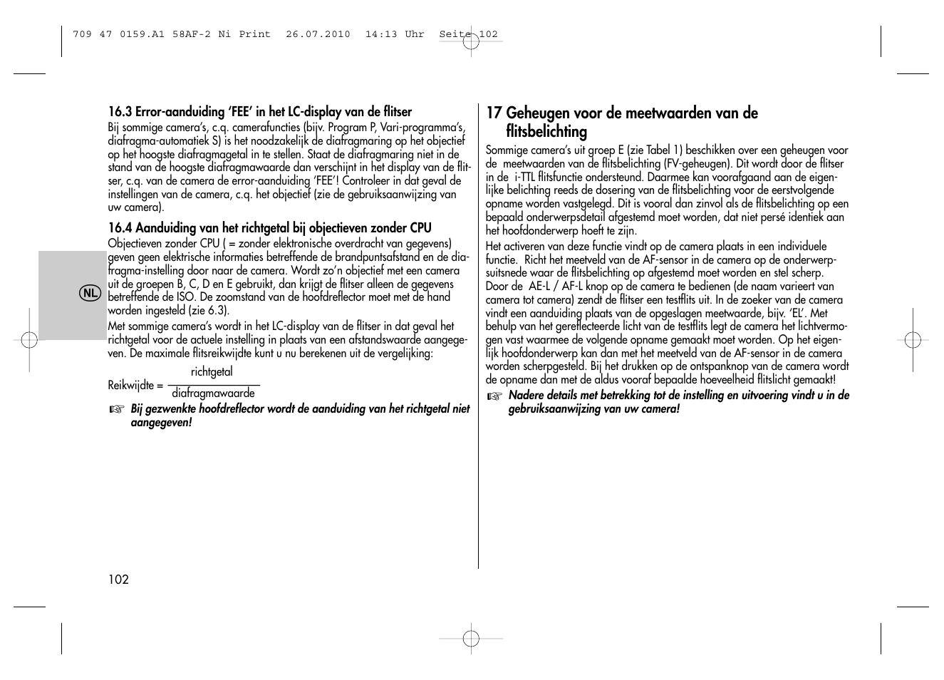 Metz MECABLITZ 58 AF-2 digital Nikon User Manual | Page 102 / 230