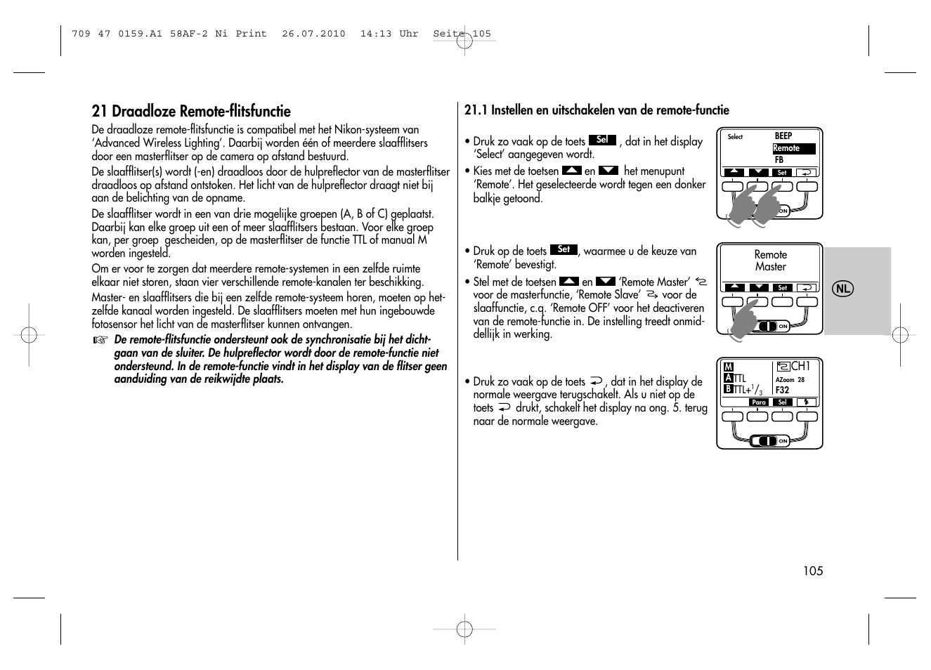 Metz MECABLITZ 58 AF-2 digital Nikon User Manual | Page 105 / 230