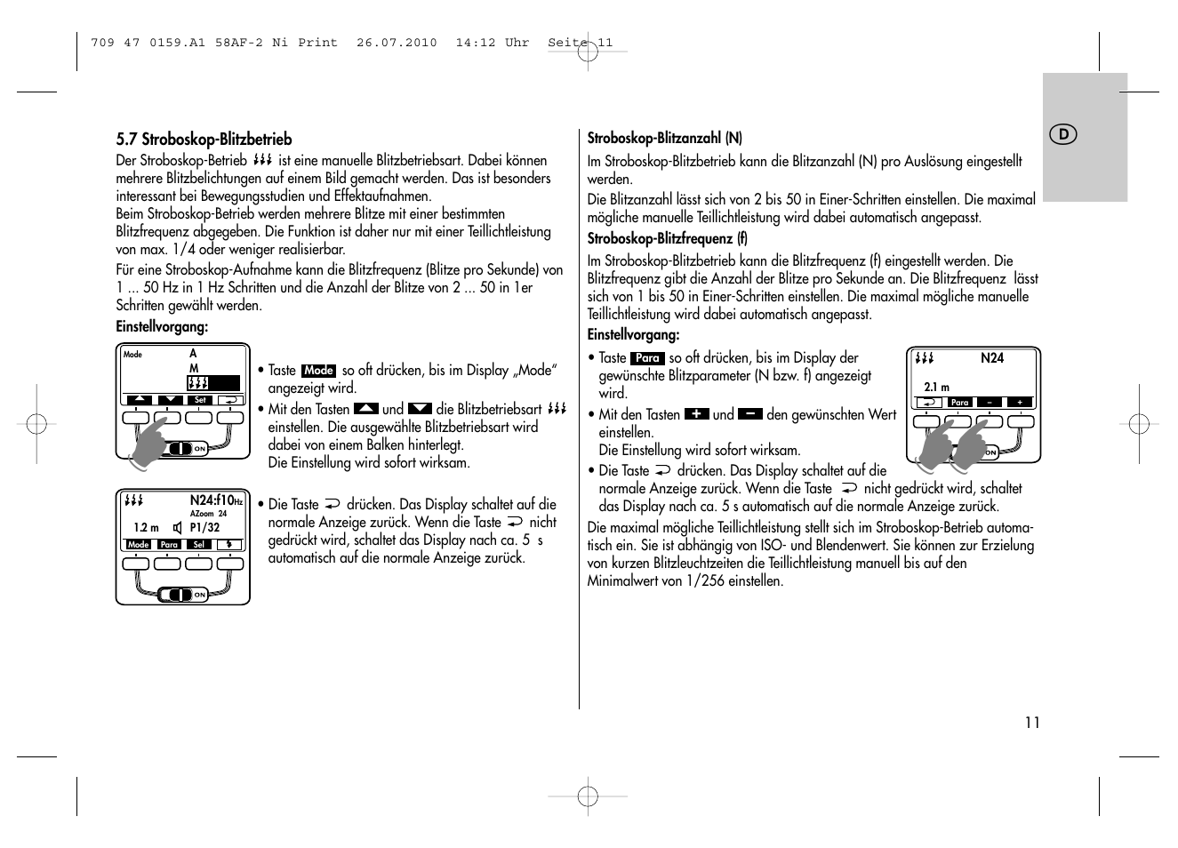 Metz MECABLITZ 58 AF-2 digital Nikon User Manual | Page 11 / 230