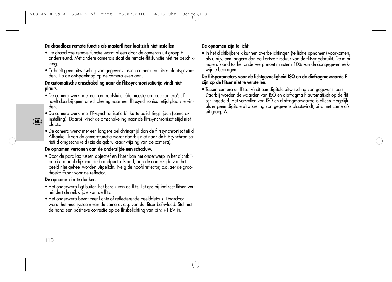 Metz MECABLITZ 58 AF-2 digital Nikon User Manual | Page 110 / 230