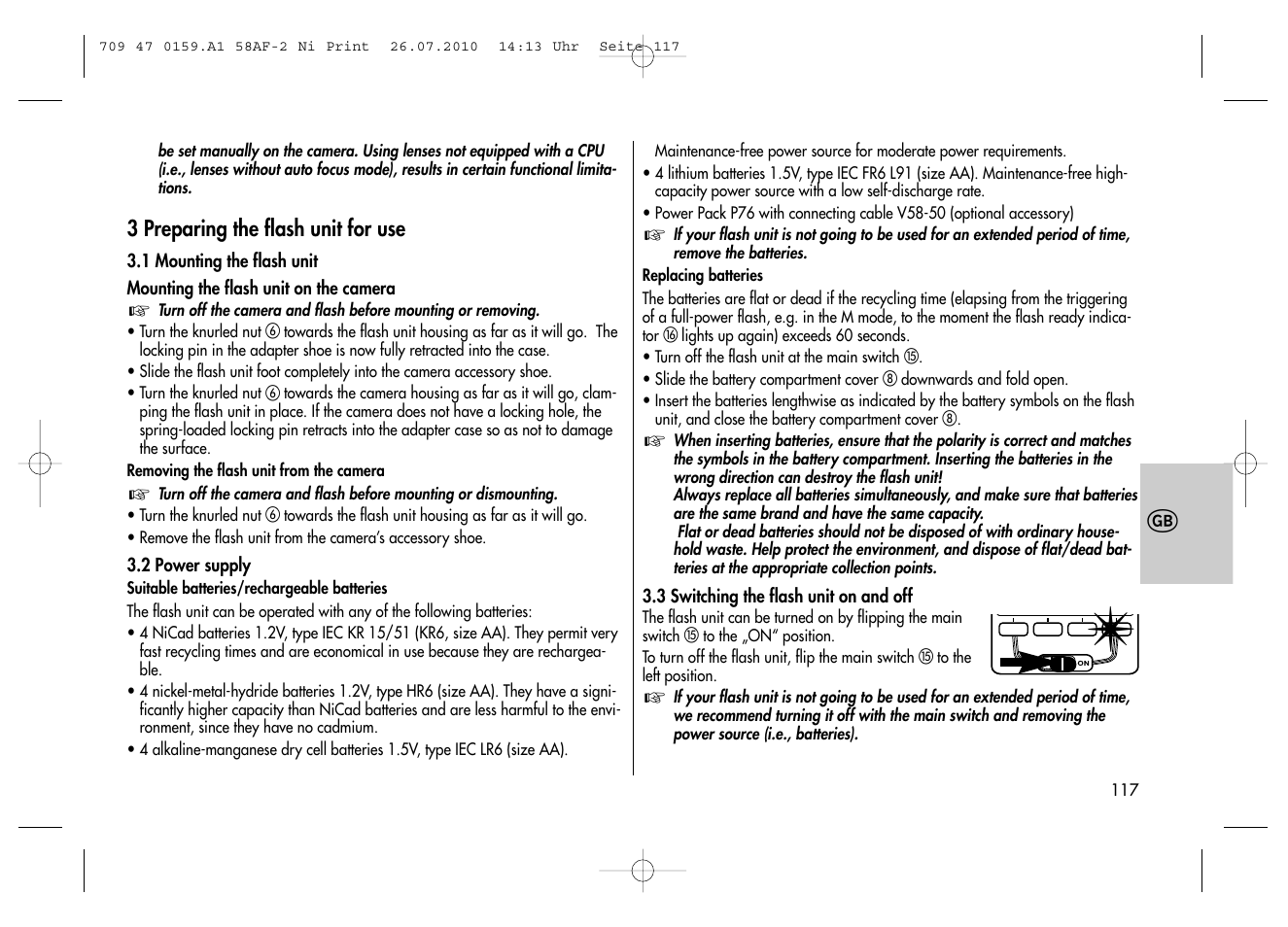 Metz MECABLITZ 58 AF-2 digital Nikon User Manual | Page 117 / 230