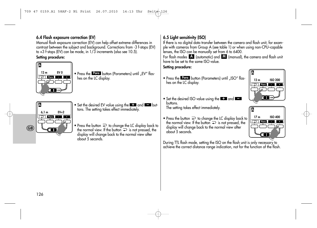 Metz MECABLITZ 58 AF-2 digital Nikon User Manual | Page 126 / 230