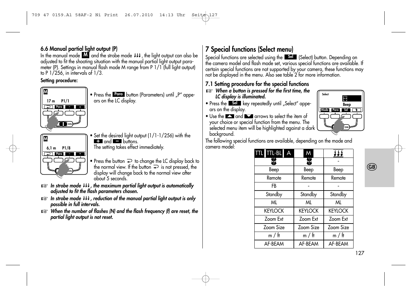 Metz MECABLITZ 58 AF-2 digital Nikon User Manual | Page 127 / 230