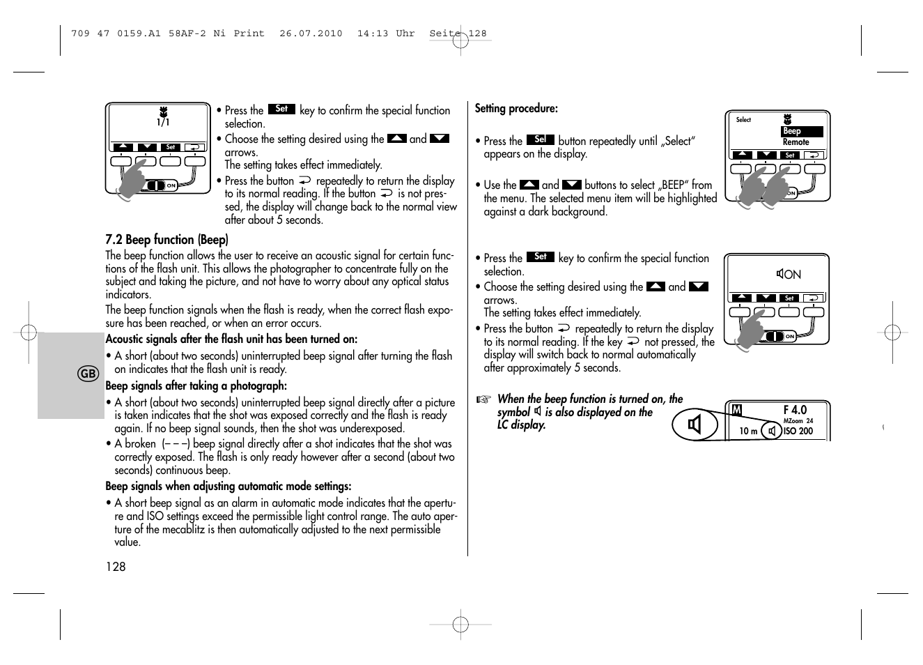 Metz MECABLITZ 58 AF-2 digital Nikon User Manual | Page 128 / 230