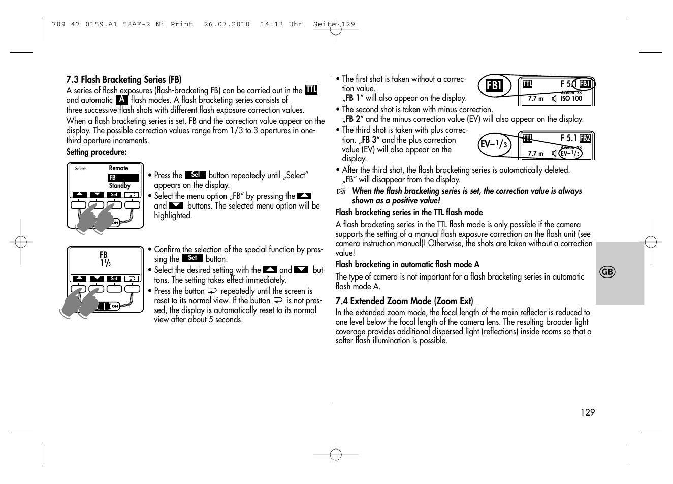 Metz MECABLITZ 58 AF-2 digital Nikon User Manual | Page 129 / 230