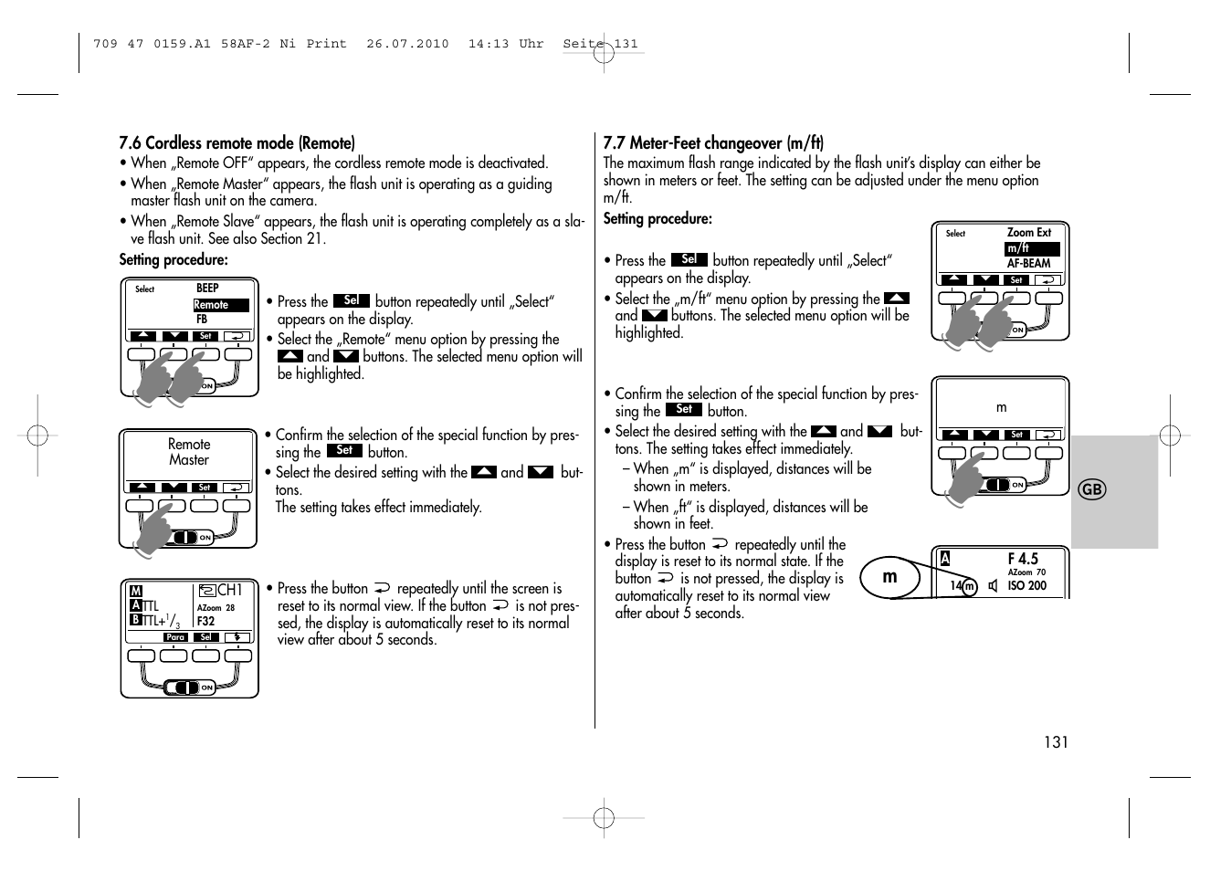 Metz MECABLITZ 58 AF-2 digital Nikon User Manual | Page 131 / 230