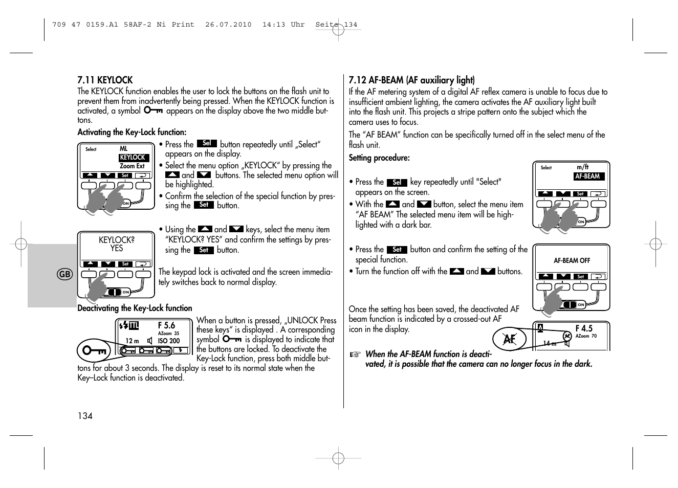 Metz MECABLITZ 58 AF-2 digital Nikon User Manual | Page 134 / 230