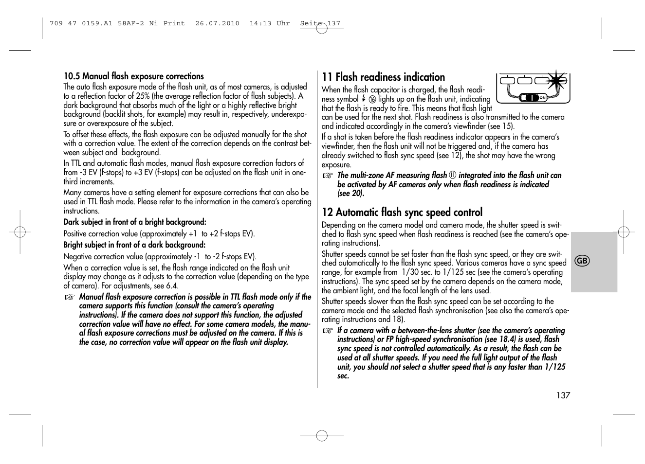 Metz MECABLITZ 58 AF-2 digital Nikon User Manual | Page 137 / 230