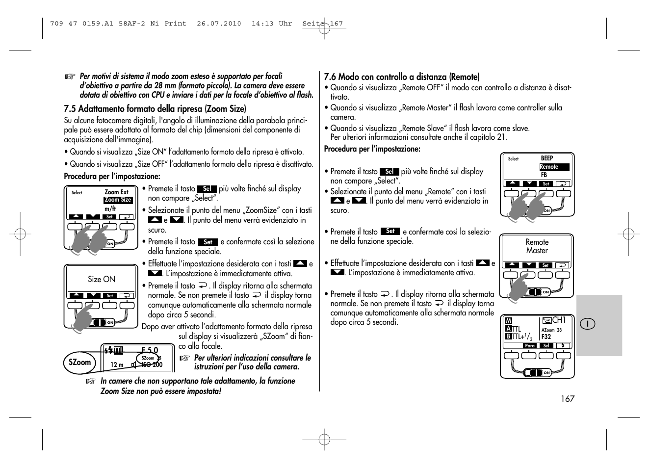 Metz MECABLITZ 58 AF-2 digital Nikon User Manual | Page 167 / 230