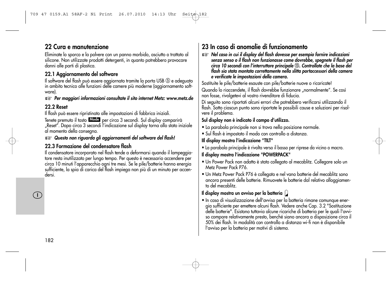 Metz MECABLITZ 58 AF-2 digital Nikon User Manual | Page 182 / 230