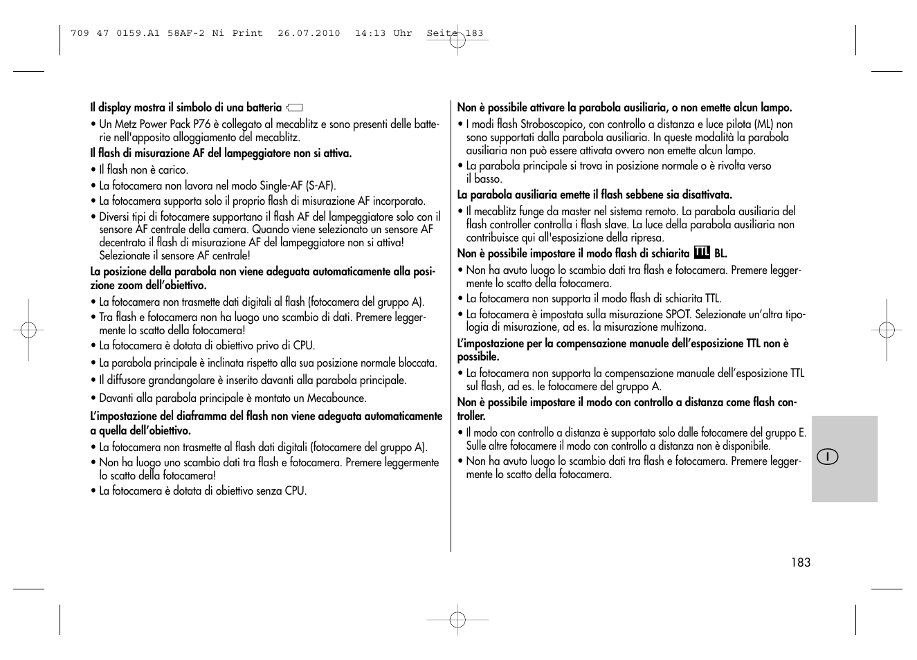 Metz MECABLITZ 58 AF-2 digital Nikon User Manual | Page 183 / 230