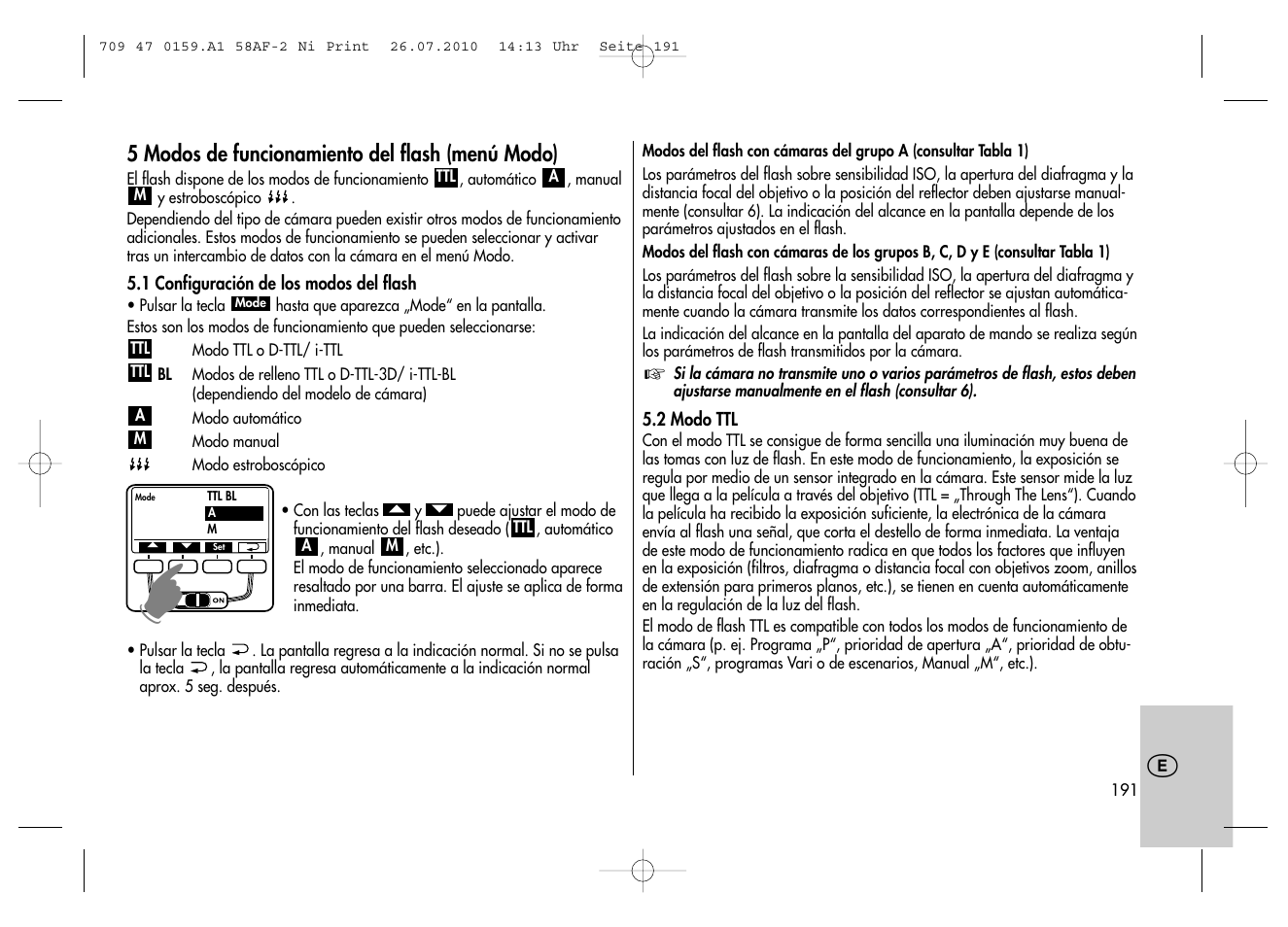 Metz MECABLITZ 58 AF-2 digital Nikon User Manual | Page 191 / 230