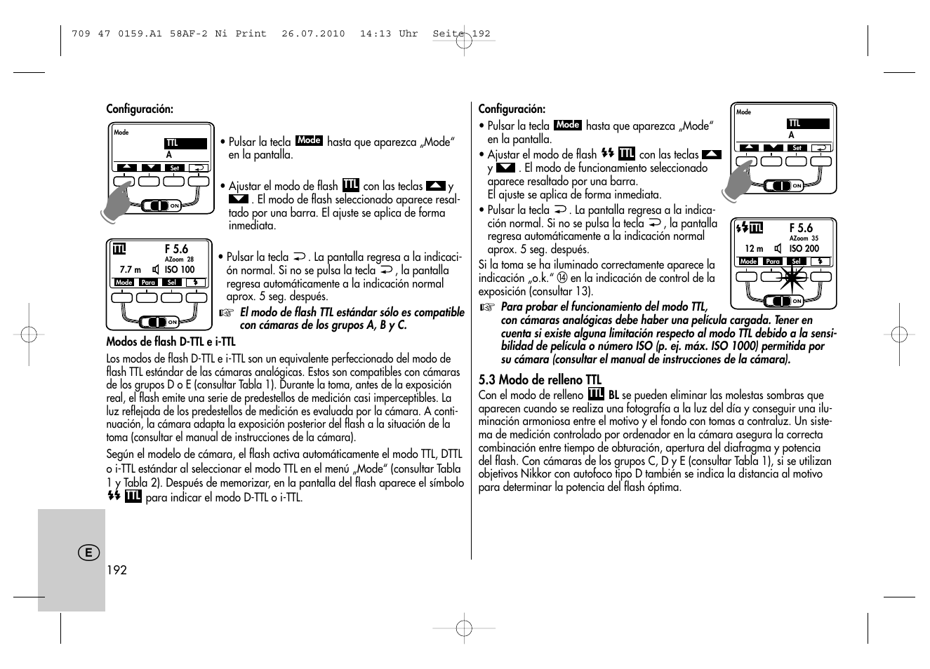 Metz MECABLITZ 58 AF-2 digital Nikon User Manual | Page 192 / 230